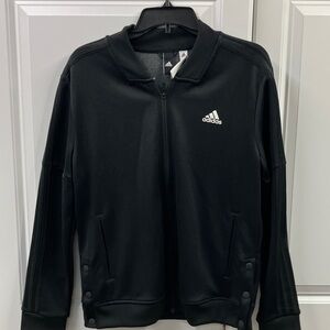 GENTLY WORN - Adidas Black Zip-Up Jacket with side snaps